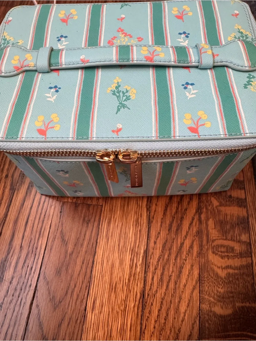 Pencil & Paper Co x Neely & Chloe Stripe Cosmetic pouch with Top Handle and Zip
